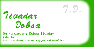 tivadar dobsa business card